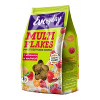 EVERYDAY multi-grain flakes with strawberries and raspberries, 200 g