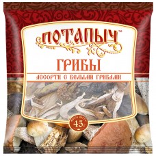 Грибы натуральные сухие, ассорти с белыми грибами, Потапыч, 45 г