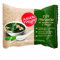 Asian Fusion Mushroom Soup with Spinach and Egg,, 12 g 