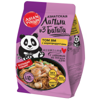 Азиатская лапша ASIAN FUSION из батата Том Ям с морепродуктами, 110г