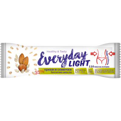 EVERYDAY light muesli bar with seeds, 30 g * 20 pieces (showbox)
