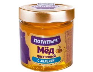 Мёд натуральный ПОТАПЫЧ цветочный с акацией, 250 г