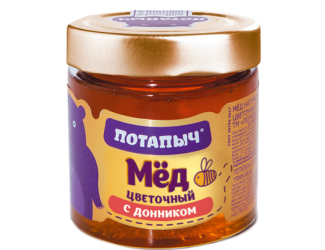 Мёд натуральный ПОТАПЫЧ цветочный с донником, 250 г