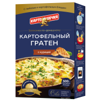 Potato gratin with chicken and cheese sauce, 100 g.