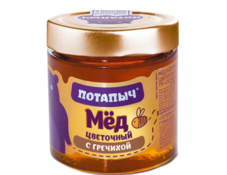 Мёд натуральный ПОТАПЫЧ цветочный с гречихой, 250 г