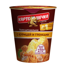Картошечка Пюре картофельное с курицей и гренками, 40 г