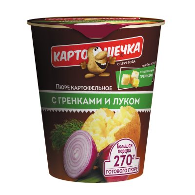 Картошечка Пюре картофельное с луком и гренками, 41 г