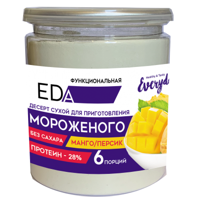 Десерт сухой Функциональная EDA EVERYDAY для протеин.морож. с персиком и манго пэт/бан 110г
