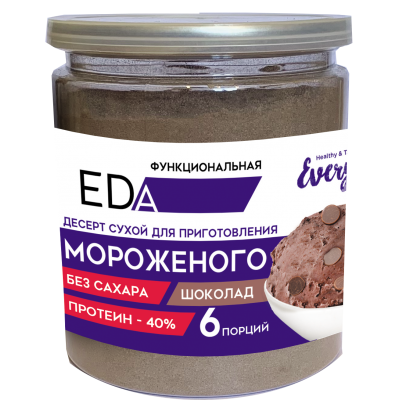 Десерт сухой Функциональная EDA EVERYDAY для шокол. протеин.морож. с кусоч. шоколада пэт/бан 110г