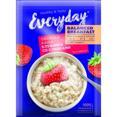 Oatmeal porridge EVERYDAY Balanced Breakfast Strawberry with cream, 40 g