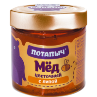 Мёд натуральный ПОТАПЫЧ цветочный с липой, 250 г