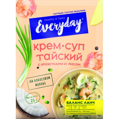 Крем-суп EVERYDAY «тайский» с креветками и рисом п/п 25г
