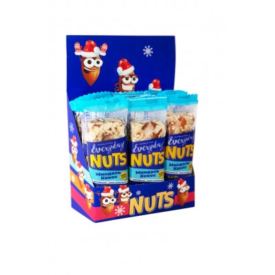 Nut bar EVERYDAY NUTS Almond-Coconut, 40 g * 9 pieces (showbox)