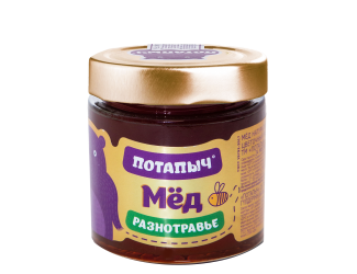 Мёд натуральный ПОТАПЫЧ разнотравье, 250 г