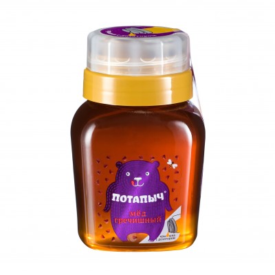 Natural buckwheat honey in a jar with a dispenser, Potapych, 500 g