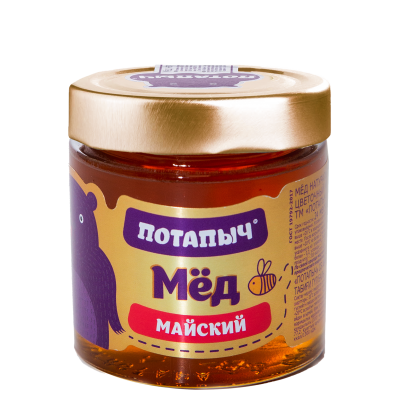 Мёд натуральный жидкий майский, Потапыч, 250 г